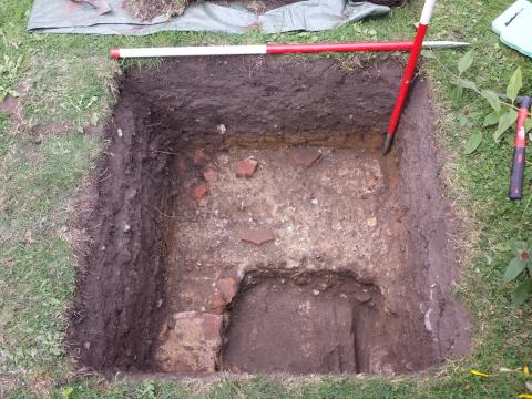 earlier foundations uncovered in the museum gardens this image is missing