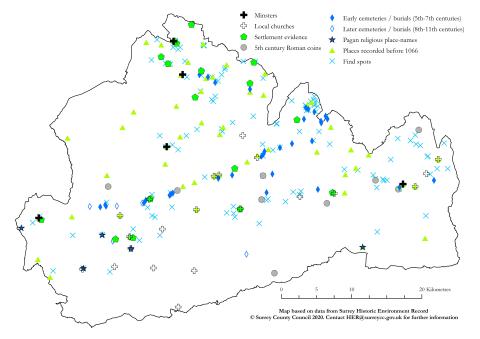 HER Saxon Surrey map