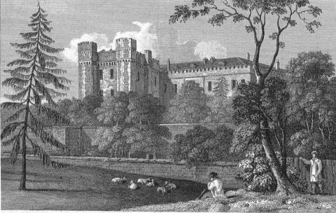 Farnham Castle south face terrace wall