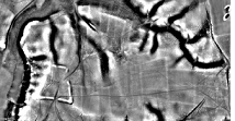 LiDAR imagery (1m Environment Agency data) of Hillbury hillfort, Puttenham