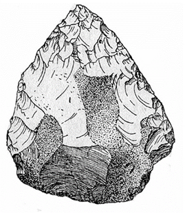 Palaeolithic flake from Farnham (Drawing by Chris Taylor)