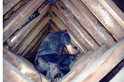 work in the Bishop’s camera roof, Farnham Castle, dated c.1380