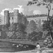 Farnham Castle south face terrace wall